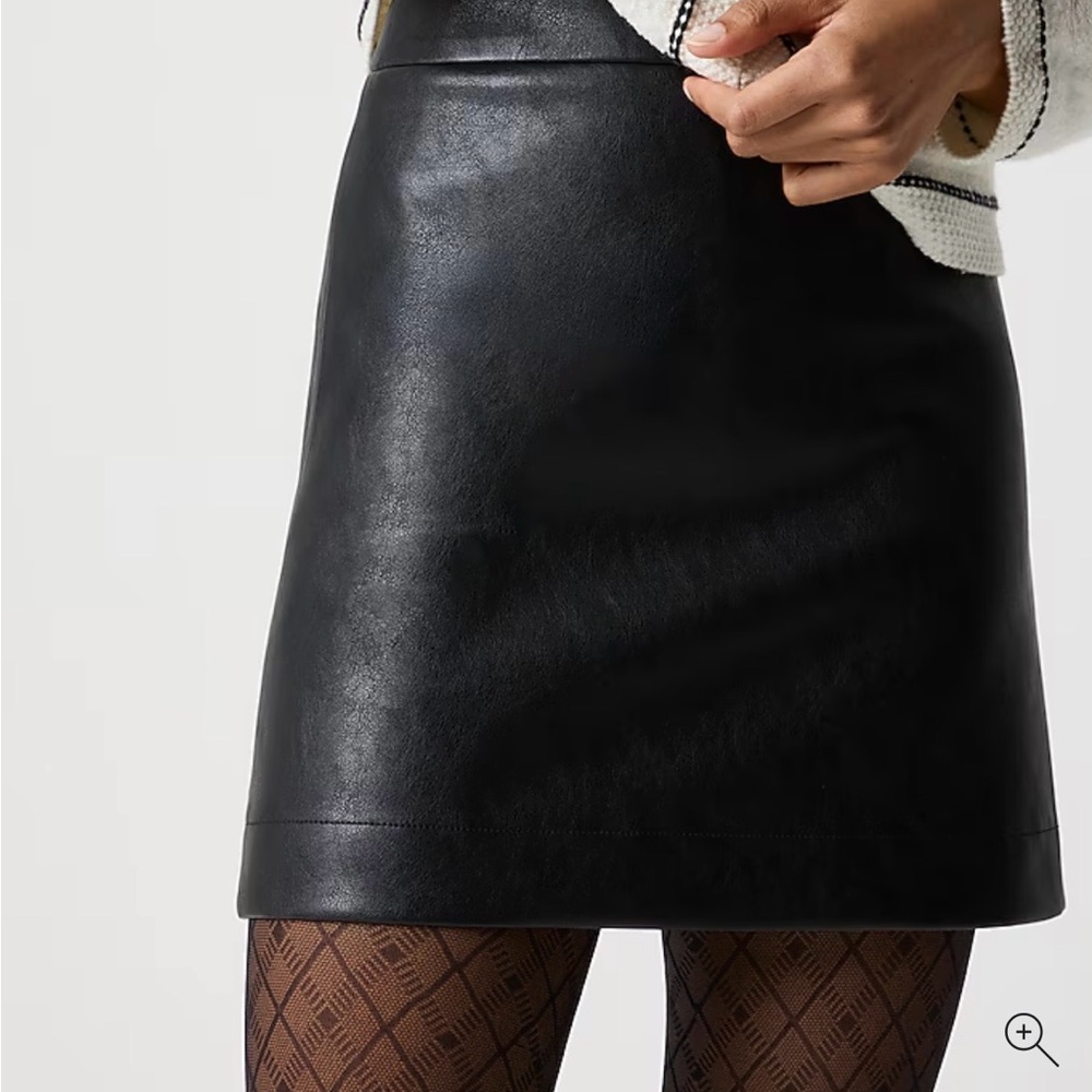 J. Crew Faux leather A-line mini skirt